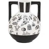 House Vitamin Vase kettlebell ceramic dutch black 14,5x14,5x18,5cm