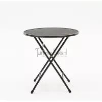 Vita Tuintafel Inklapbaar Antraciet Rond 70 cm Zwart Klaptafel Basic Strekmetaal Sow Shin Europe