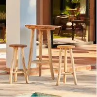Van der leeden Bartafel teak met 2 barkrukken