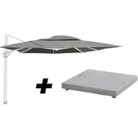 4 Seasons Outdoor Hacienda White Frame Charcoal met Parasolvoet