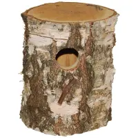 Kinlys Vogelhuisje Berkenblok - L- Nestkastje - - Houtkleur - 14512