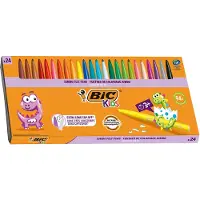 BIC Kids Visacolor XL Kleurstiften met Brede Punt - Verschillende Kleuren, Doos van 24 Stuks