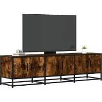 vidaXL Tv-meubel 150x35x41 cm bewerkt hout metaal gerookt eikenkleurig