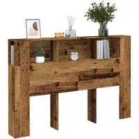 vidaXL Hoofdbordkast 160x18,5x103,5 cm bewerkt hout oud houtkleurig