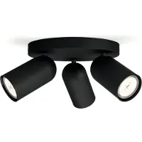 Philips Pongee opbouwspot - 3-lichts - zwart