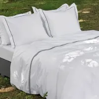 Dommelin Dekbedovertrek Cortina Wit-Antraciet Percal-140 x 200 / 220 cm | 1-Persoons