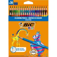 BIC Kids Ecolution Evolution - Kleurpotloden - Kinderen en volwassenen - Verschillende Kleuren - Potlood - 36 Stuks