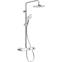 Duravit Regendouche Systeem Shelf 1050 – Thermostatisch – 3 Straalsoorten – Met Planchet – Chroom/Wit Hoogglans