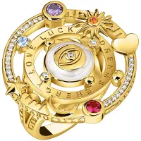 Thomas Sabo - TR2445-565-7-56 - Ring - Dames - 925er Zilver geel verguld - ringmaat 56