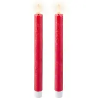 Lumineo LED dinerkaarsen Rood X 2 - Flikkerende LED Kaarsen - Timer