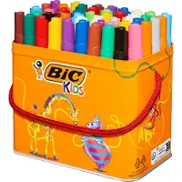 BIC Kids Viltstift Visacolor XL Ecolutions 48 stiften in een metalen doos