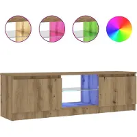 vidaXL Tv-meubel met LED 120x30x36 cm bewerkt hout artisanaal eiken