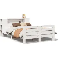 vidaXL Bedframe zonder matras massief grenenhout wit 160x200 cm