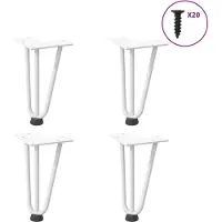 vidaXL Haarnadelpoten voor Salontafel 4 st 20 cm massief staal wit