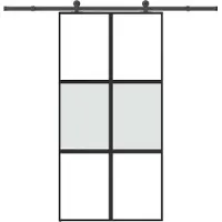 vidaXL Schuifdeur met beslag 102,5x205 cm gehard glas en aluminium