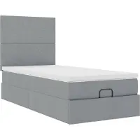 vidaXL Bed met matras 100x200 cm stof lichtgrijs