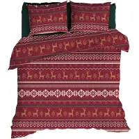 Romanette Dekbedovertrek Noelle Rood Flanel-200 x 200 / 220 cm | 2-Persoons