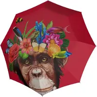 Doppler Paraplu Modern.Art Long Automatic Flower Monkey Veelkleurig