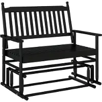 vidaXL Schuifbankje 118x70x104,5 cm massief populierenhout zwart