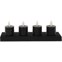 Anna's Collection LED Startset Waxinelicht Met Oplaadstation Zwart D 3,8 H 6 Cm 4 Stuks