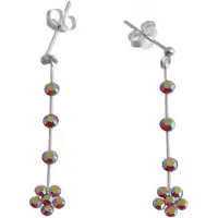 Behave – Oorbellen – 925 Sterling Zilveren Oorbellen met Rood Multi Kristal steentjes