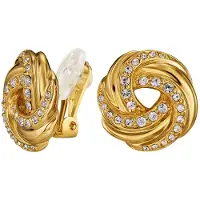 Traveller Clip Oorbellen - Oorclips Dames - Goud - Kristal - Preciosa Crystals - Knoop - Verguld - Ø 17 mm - 157744
