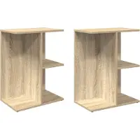 vidaXL Nachtkastjes 2 st 46,5x29x61 cm bewerkt hout sonoma eikenkleur