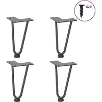vidaXL Haarnadelpoten voor Salontafel 4 st 20 cm massief staal antracietkleurig