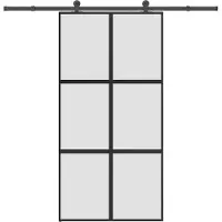 vidaXL Schuifdeur met beslag 102,5x205 cm gehard glas en aluminium