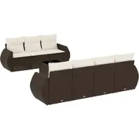 Super Merchant 8-delige Loungeset met kussens poly rattan bruin