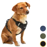 Jake and Jacky Jake en Jacky Hondentuigje - Anti-Trek Tuig - Hondenharnas - Y Tuig Hond - Reflecterend - Zwart - Maat S