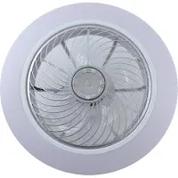 Olucia - Moderne plafondventilator grijs, Hale, 40W, 3000K LED, met afstandsbediening - Vorm: Rond