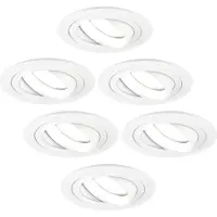 LEDVION - 6X LED Inbouwspot Tokyo - Wit - Dimbaar - 3W - 6500K - Ø92 mm