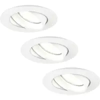 LEDVION - 3X LED Inbouwspot Rio - Wit - Dimbaar - 3W - 4000K - Ø85 mm