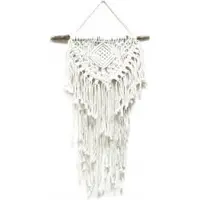 Ancient Wisdom Macramé Wandkleed - Huis en Hart - Beige - 56 x40cm