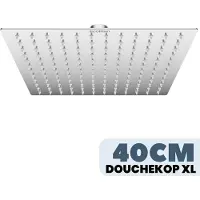 EcoRain 30% Waterbesparende Regendouchekop Tyler 40 CM Vierkant - Hoge Druk - Universele Aansluiting - Anti-kalk Douchekop - 2 jaar garantie - Chroom