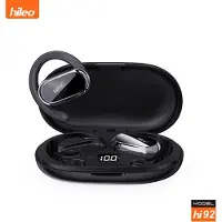 Hileo hi92 - Draadloze Oordopjes met Oplaadcase – Zwart - Sport - Open-Ear - Bluetooth V5.3 oordopjes – Draadloze oortjes – Verstelbare oorhaken - Open Wearable Stereo – Geschikt voor IOS/Android