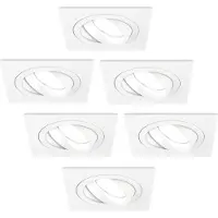 LEDVION - 6X LED Inbouwspot Sevilla - Dimbaar - 3W - 6500K - Ø92 mm - Wit