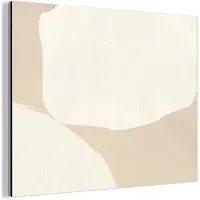 MuchoWow Aluminium schilderij 160x120 cm - Wanddecoratie metaal - Beige - Abstract - Modern - Metalen muurdecoratie woonkamer - Decoratie industrieel - Foto op dibond - Industriële accessoires slaapkamer