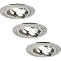 LEDVION - 3X LED Inbouwspot Tokyo - RVS - Dimbaar - 3W - 4000K - Ø92 mm