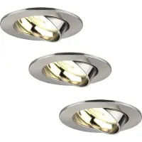 LEDVION - 3X LED Inbouwspot Rio - RVS - Dimbaar - 3W - 2700K - Ø85 mm