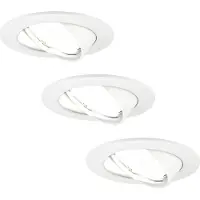 LEDVION - 3X LED Inbouwspot Amsterdam - Wit - Dimbaar - 3W - 6500K - Ø82 mm