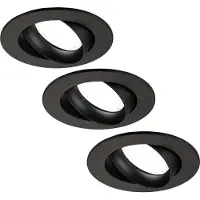 LEDVION - 3X LED Inbouwspot Rio - Zwart - Dimbaar - 3W - 6500K - Ø85 mm