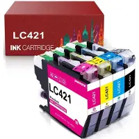 Wecare 4-pack | Geschikt voor Brother LC-421XL Multipack inktcartridges - Geschikt voor DCP-J 1050DW 1140DW 1800DW MFC-J 1010DW