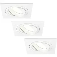 LEDVION - 3X LED Inbouwspot Sevilla - Dimbaar - 3W - 4000K - Ø92 mm - Wit