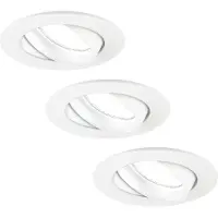 LEDVION - 3X LED Inbouwspot Rio - Wit - Dimbaar - 3W - 6500K - Ø85 mm