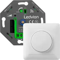 LEDVION - LED Smart WIFI LED Dimmer 5-250W - Incl. Witte Afdekplaat - Universeel
