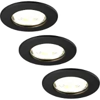 LEDVION - 3X LED Inbouwspot - Dimbaar - 5W - 2700K - Ø84mm - IP65 - Zwart