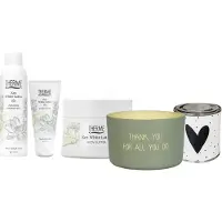 Therme Cadeauset Zen White Lotus Douche & Body Bedankt - Zen White Lotus Shower Foam - Zen White Lotus Body Butter - MyFlame Kaars Thank You For All You Do