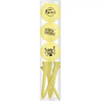 Legend Golfballen Gift Set Merry Christmas-Happy Newyear Yellow Inclusief Tees